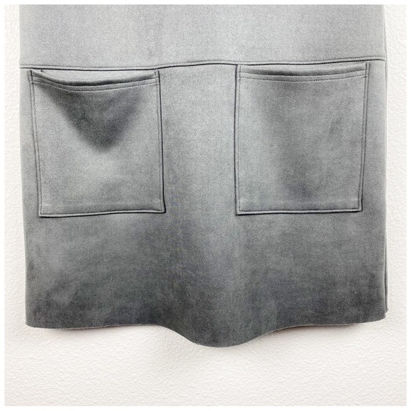 NWT ILTM Ariana Faux Suede Dress in Gray Size XS - Picture 5 of 11
